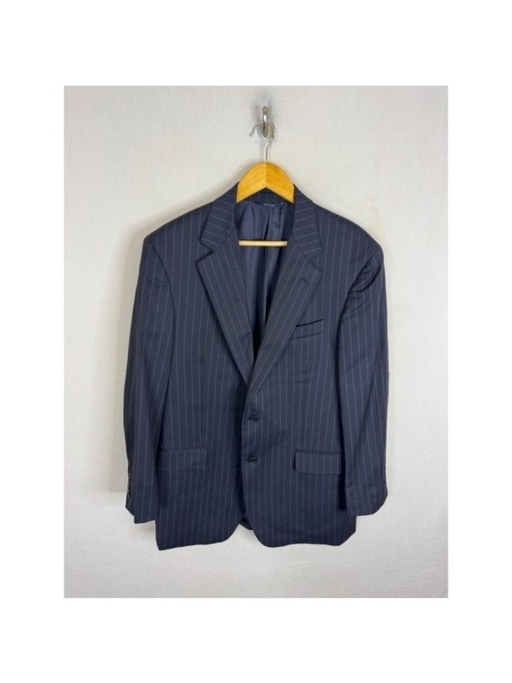 Brooks Brothers 1818 Madison Navy Pinstripe Wool Blazer Made in Italy 40R
